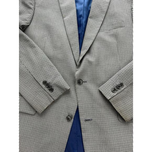 Tommy Hilfiger 2 Button Blazer Men’s 44L Jacket Sport Coat Blue Check Polyester - Picture 8 of 12